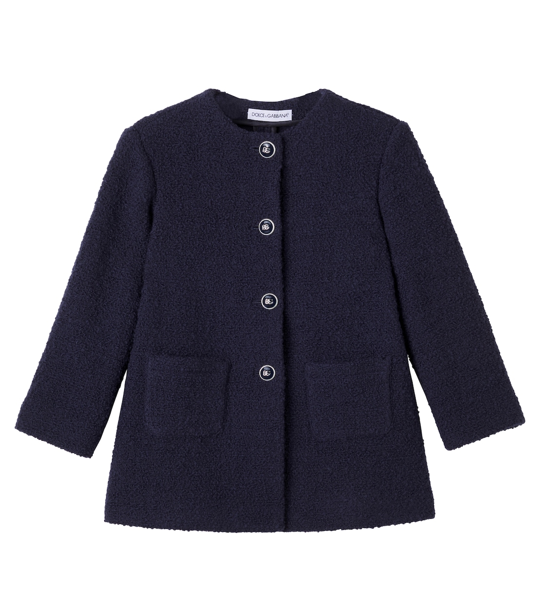 DG wool-blend bouclé coat | Dolce&Gabbana Kids