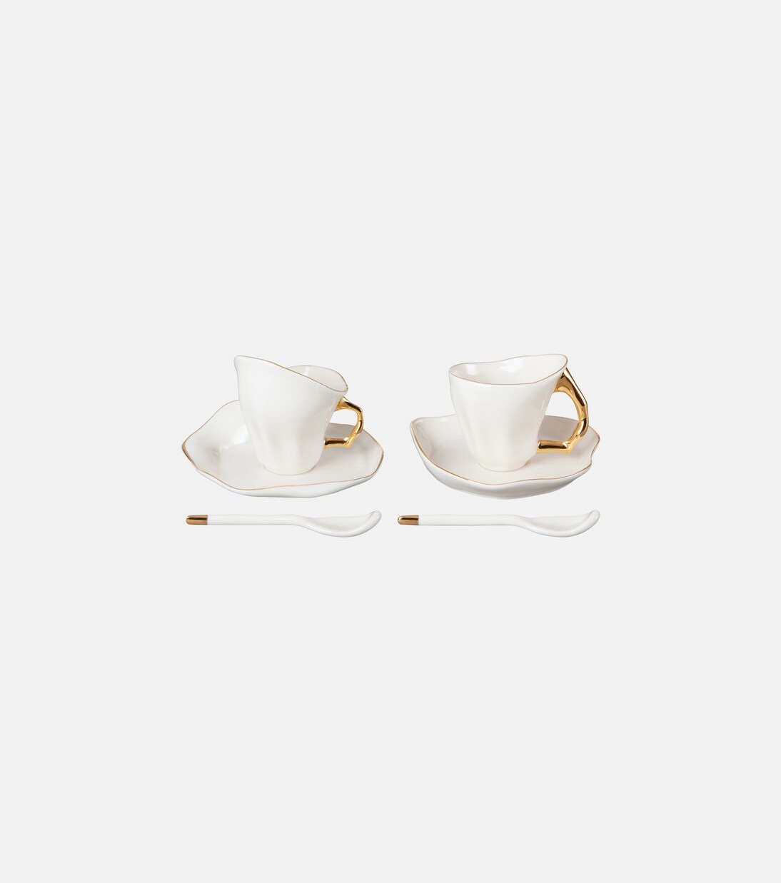 Meltdown set of 2 espresso cups, saucers, and spoons by JordanLuca | Seletti