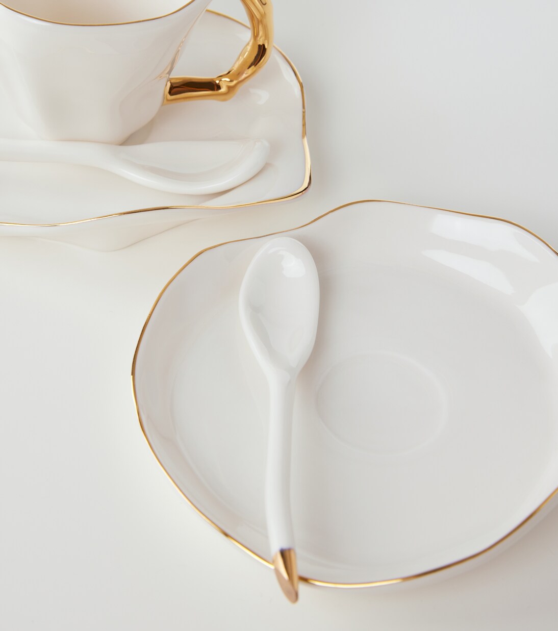 Meltdown set of 2 espresso cups, saucers, and spoons by JordanLuca | Seletti