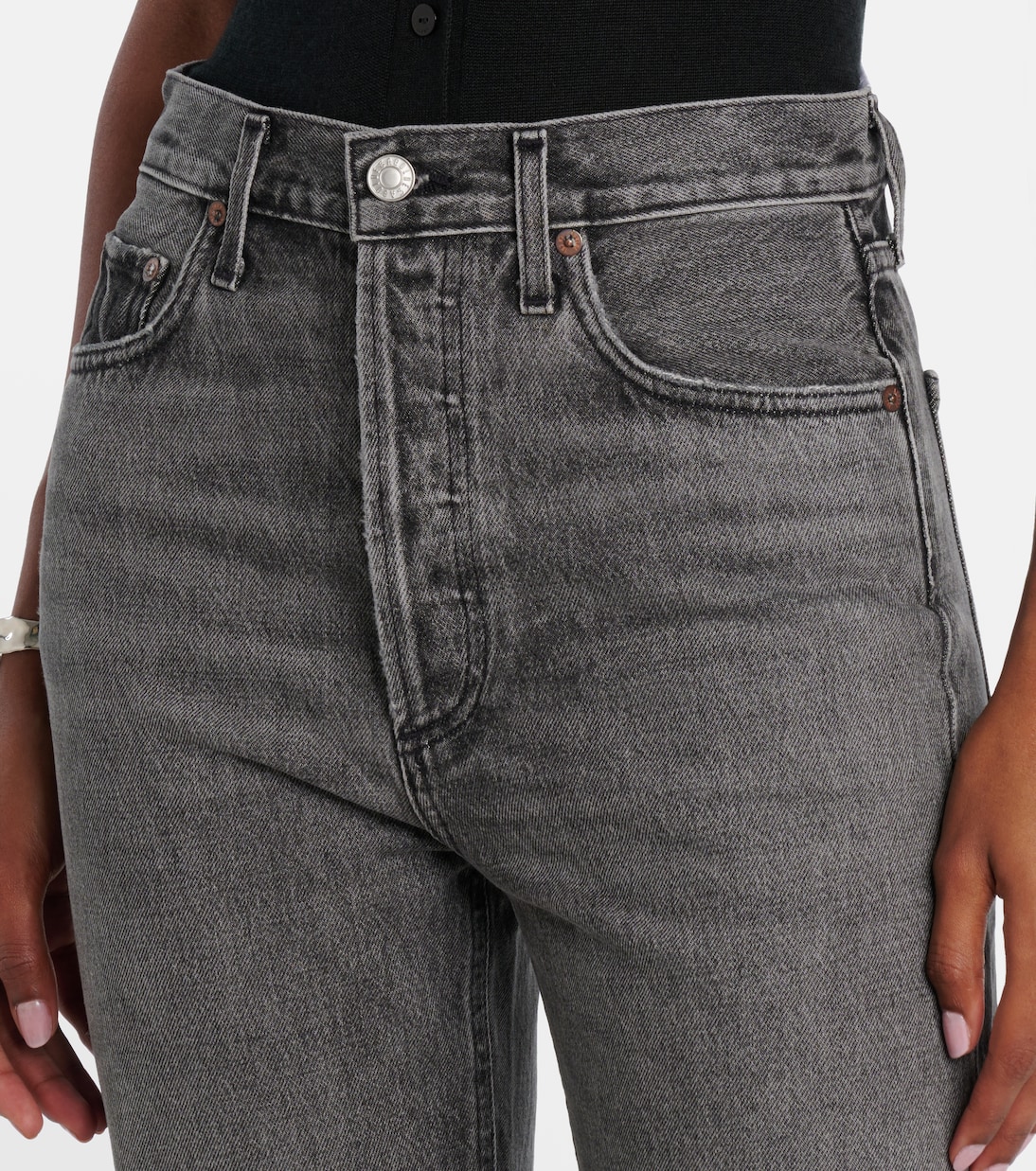 High-Rise Straight Jeans 90s Pinch Waist Crop | Agolde