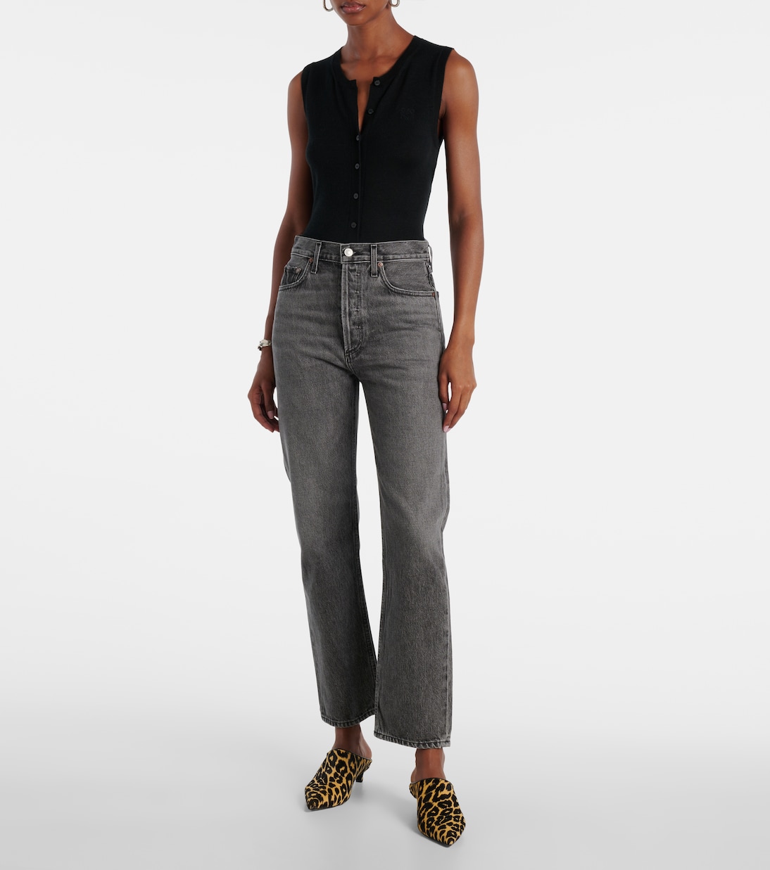 High-Rise Straight Jeans 90s Pinch Waist Crop | Agolde