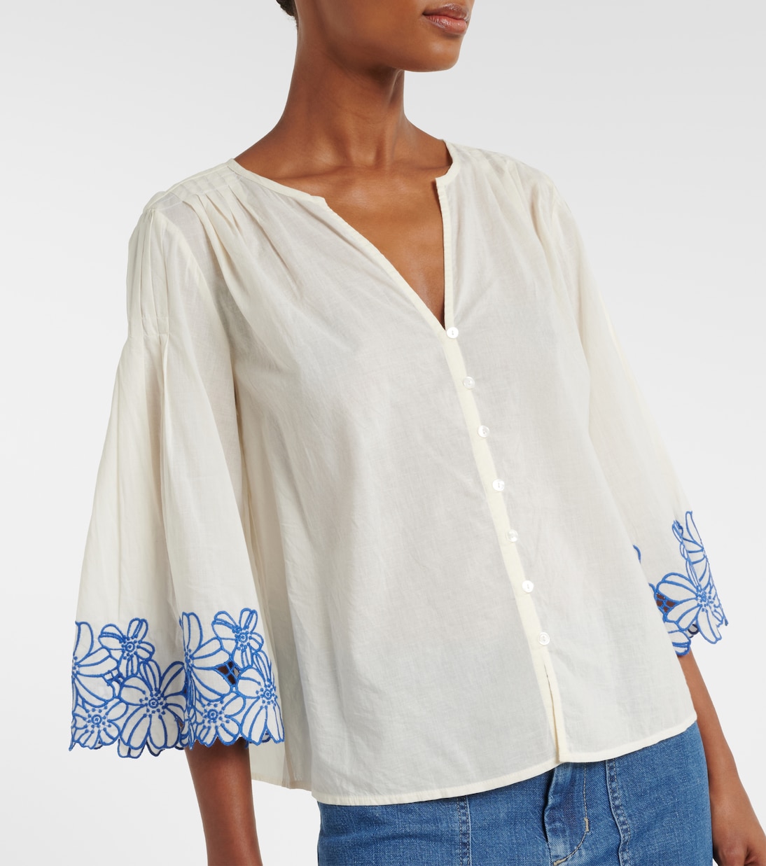 Bestickte Bluse Blake aus Baumwolle | Velvet