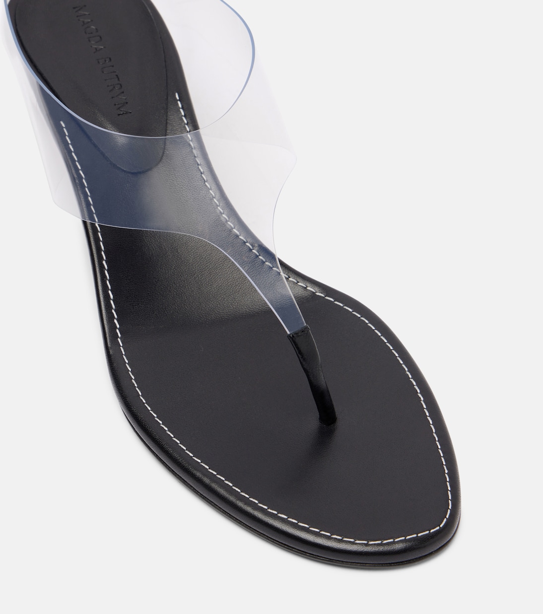 45 leather-trimmed thong sandals | Magda Butrym