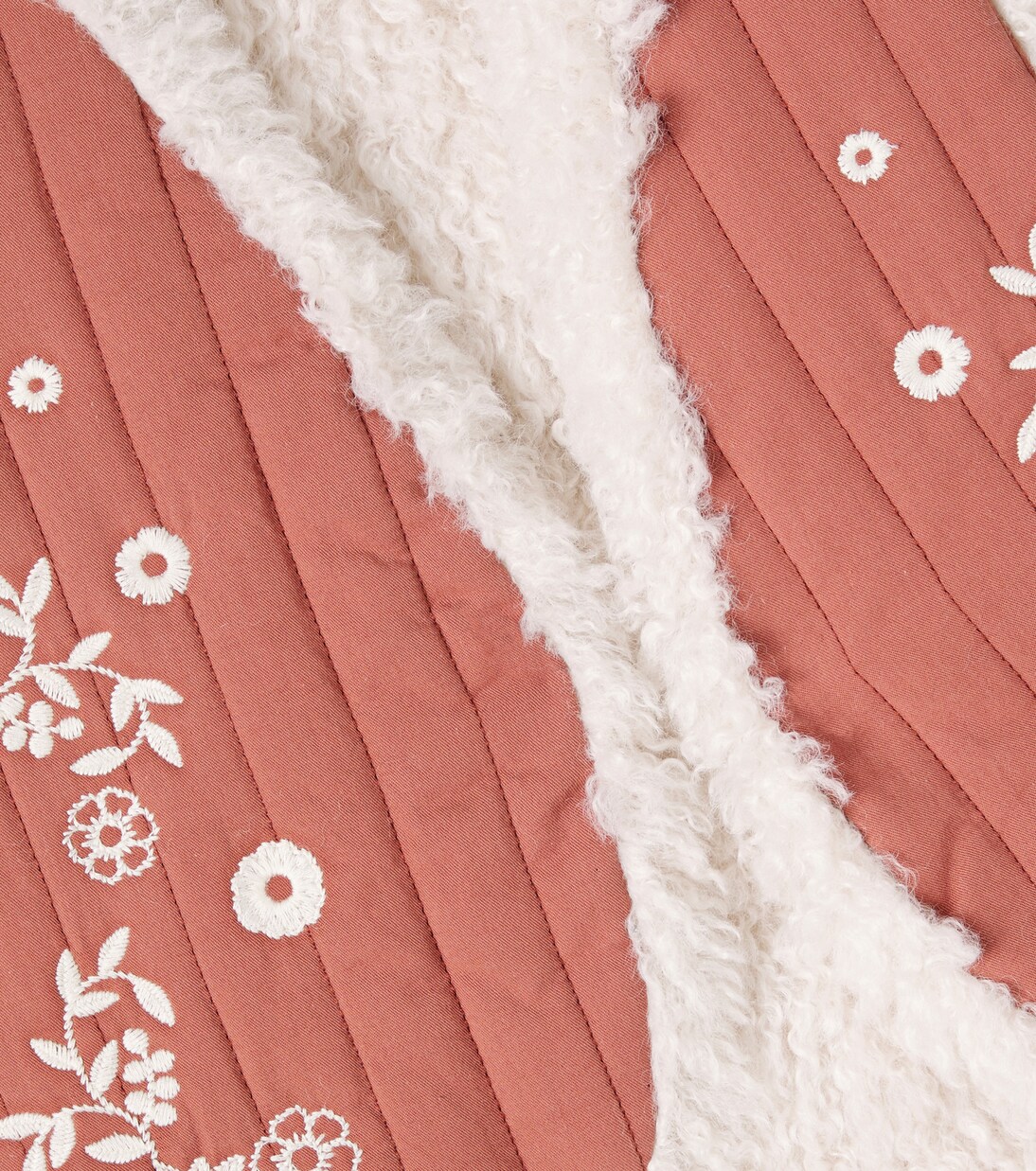 Noemie embroidered quilted cotton vest | C'era Una Volta