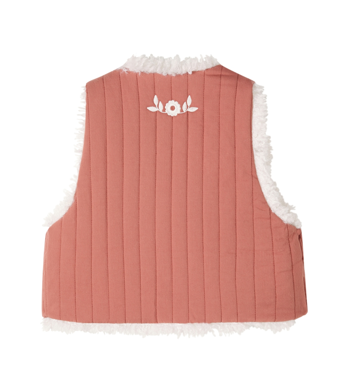 Noemie embroidered quilted cotton vest | C'era Una Volta