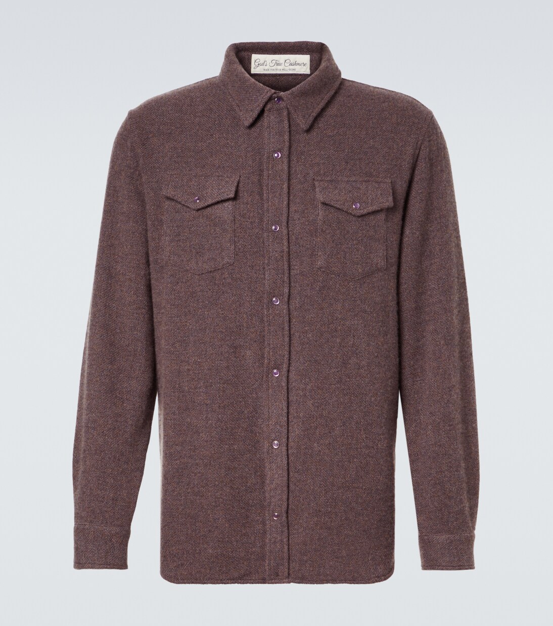 Cashmere shirt with amethyst | God's True Cashmere