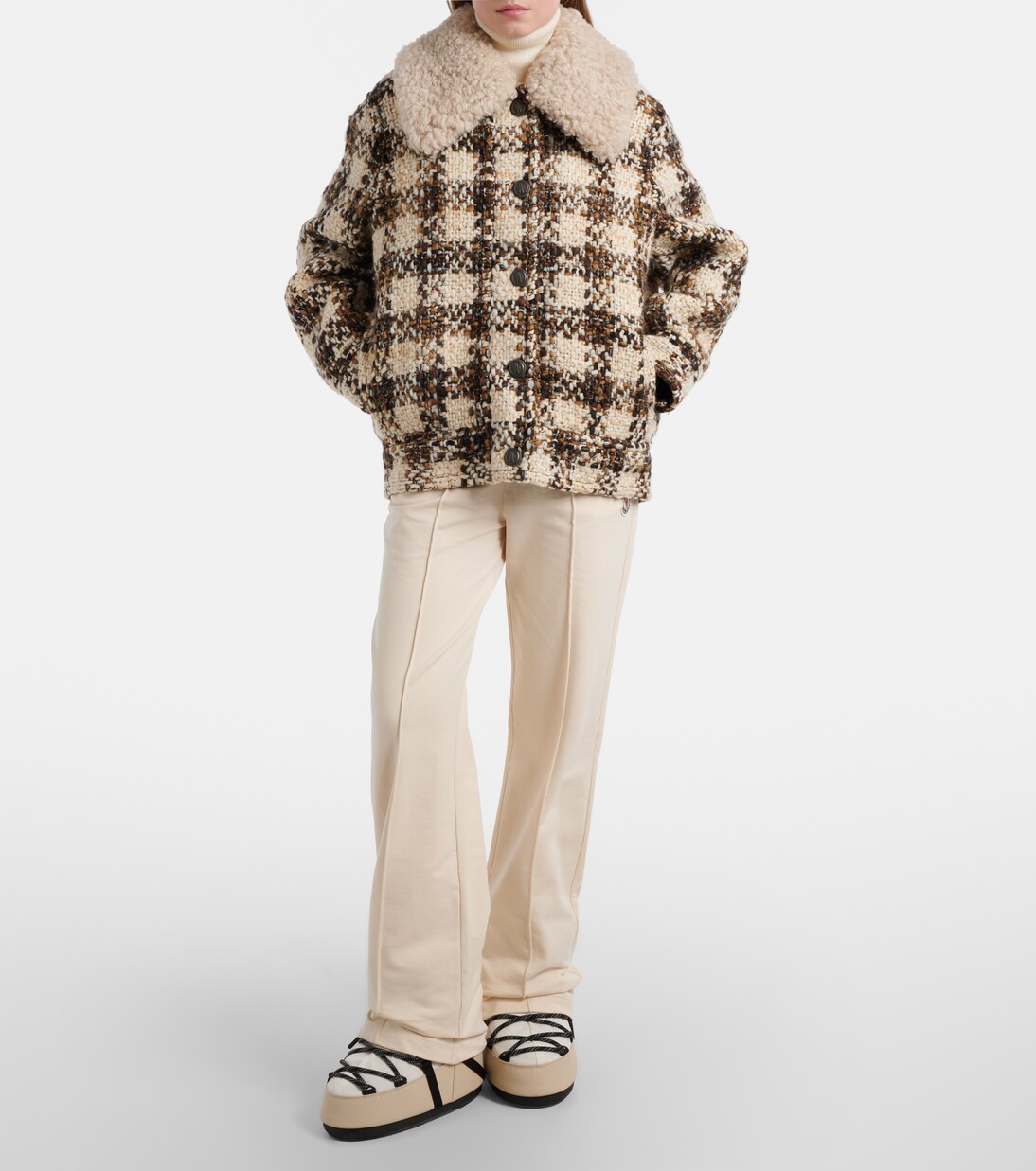 Camlez shearling-trimmed wool down jacket | Moncler Grenoble