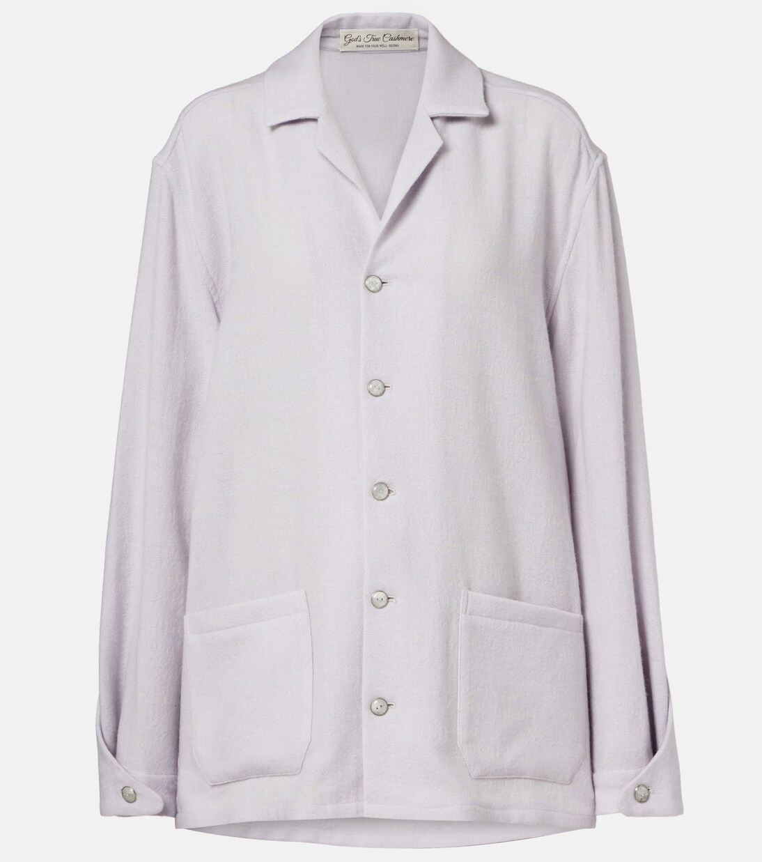 Affirmations cashmere pajama shirt with moonstone | God's True Cashmere