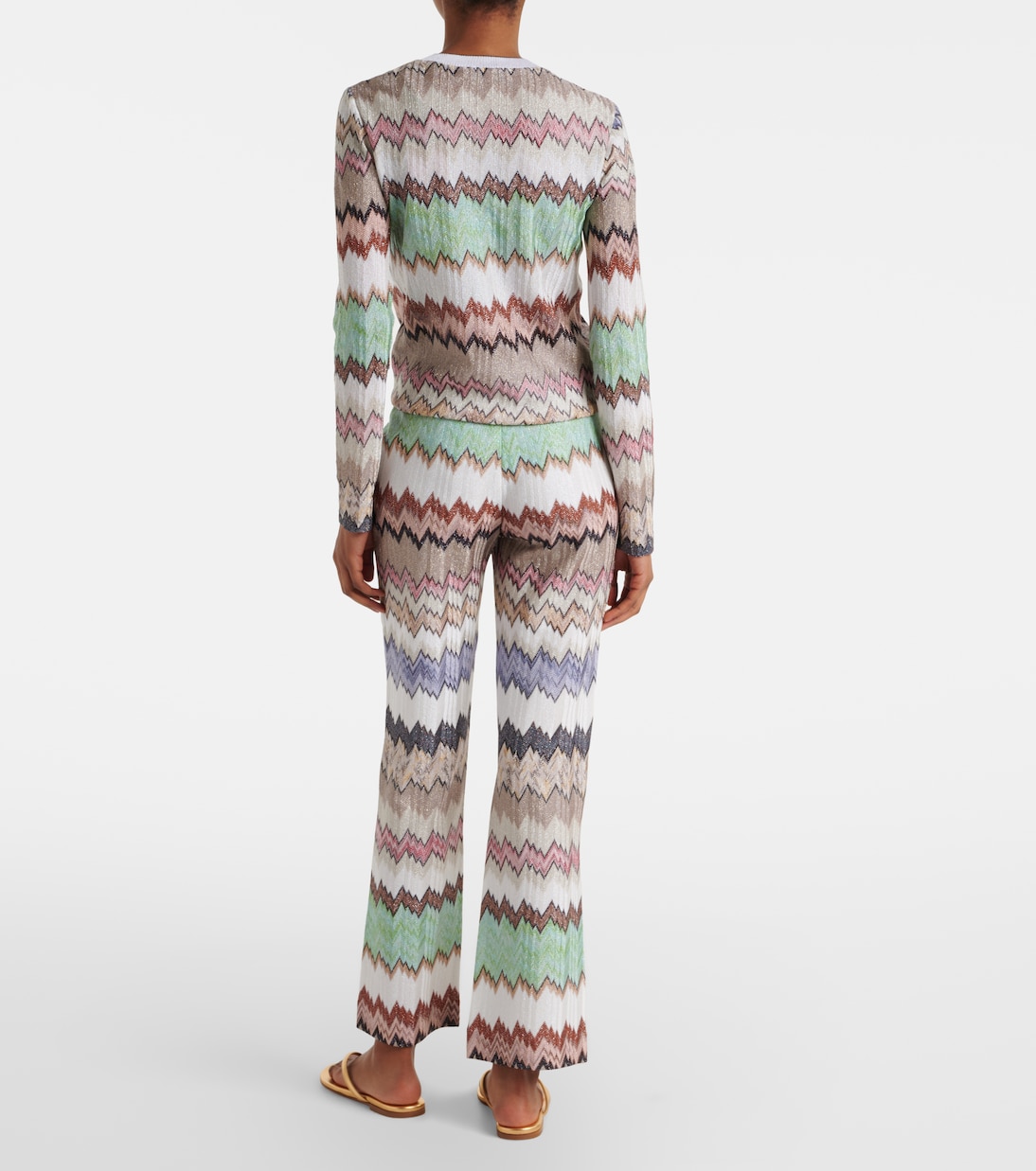 Zigzag lamé cropped straight pants | Missoni