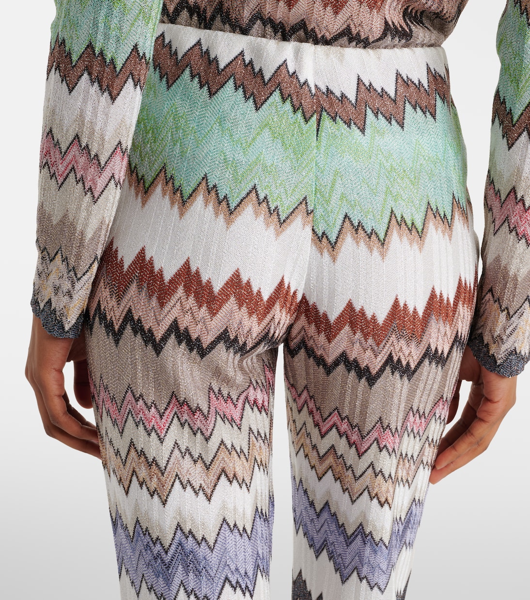 Zigzag lamé cropped straight pants | Missoni