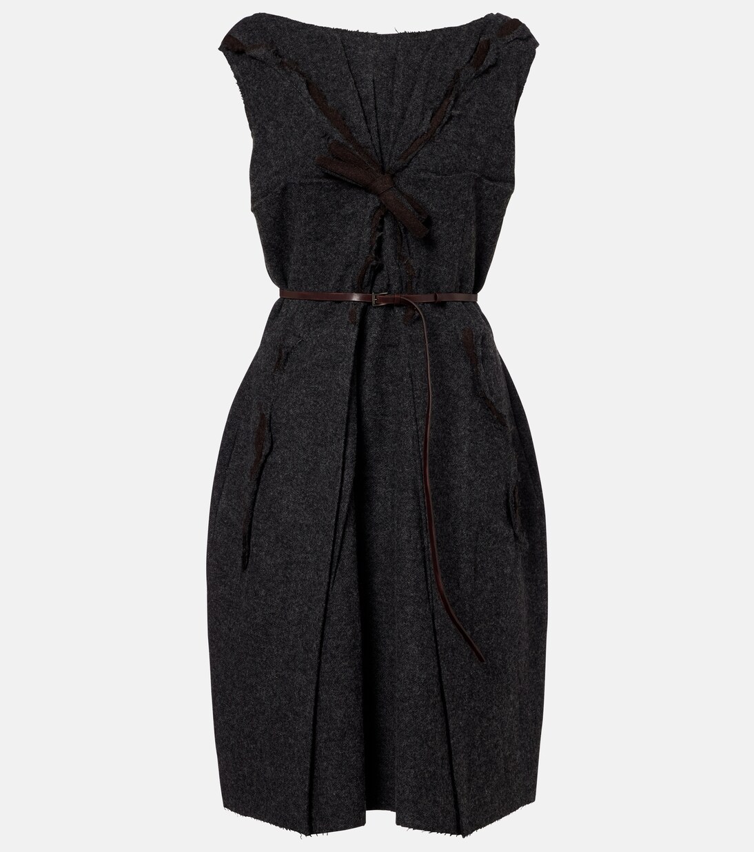 Ruffled virgin wool minidress | Prada