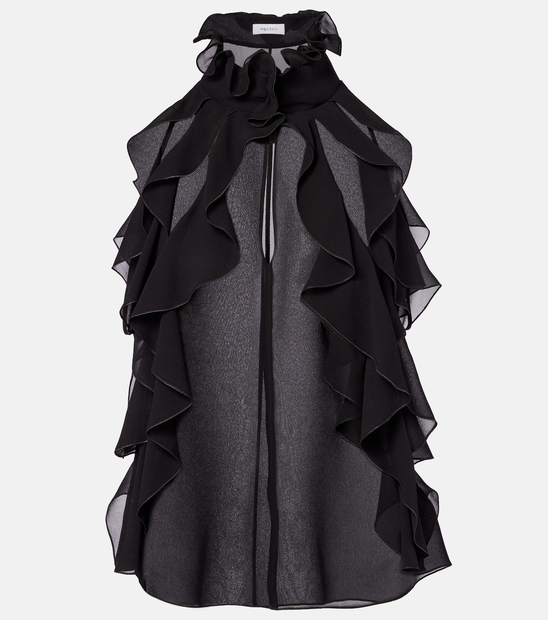 Top in seta con volant  | McQueen