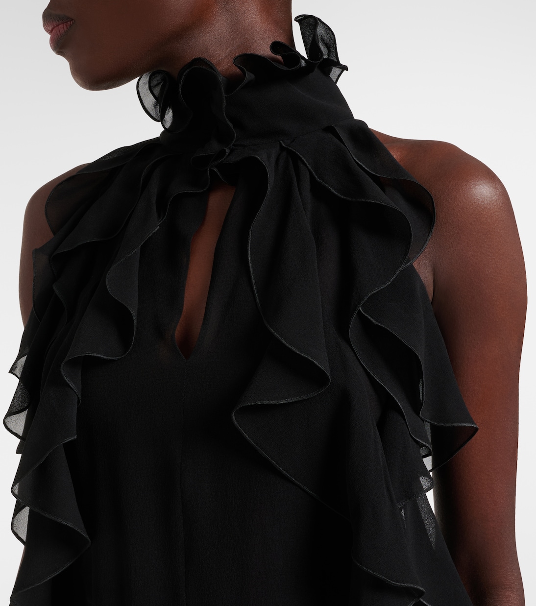 Top in seta con volant  | McQueen