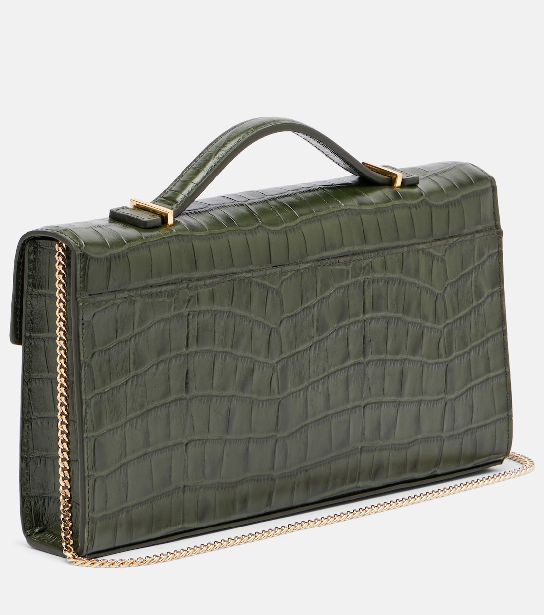 Vancouver croc-effect leather clutch | DeMellier