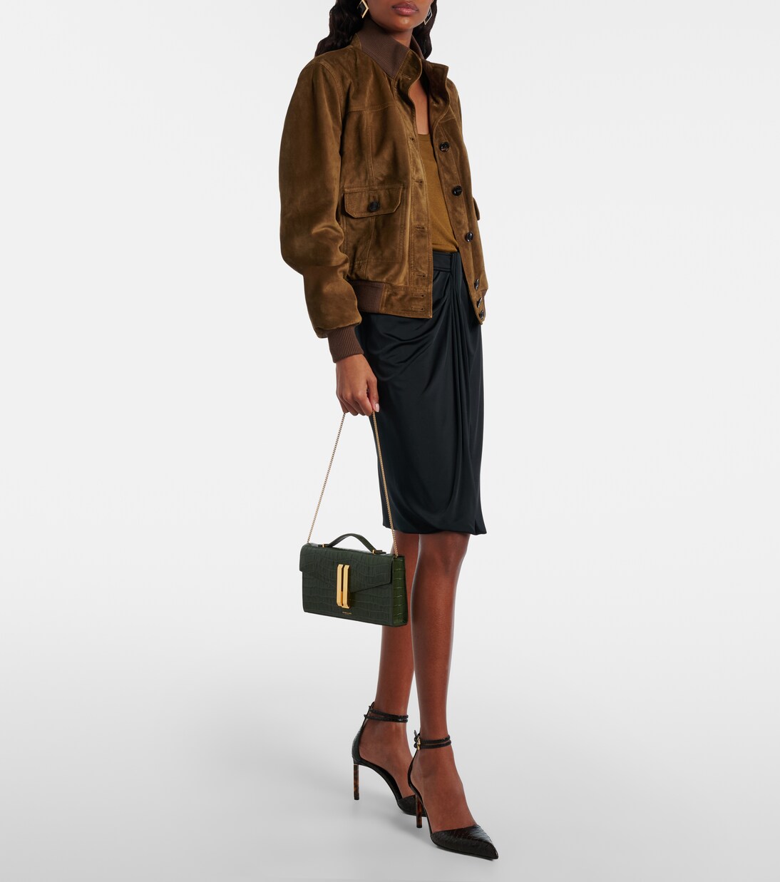 Vancouver croc-effect leather clutch | DeMellier