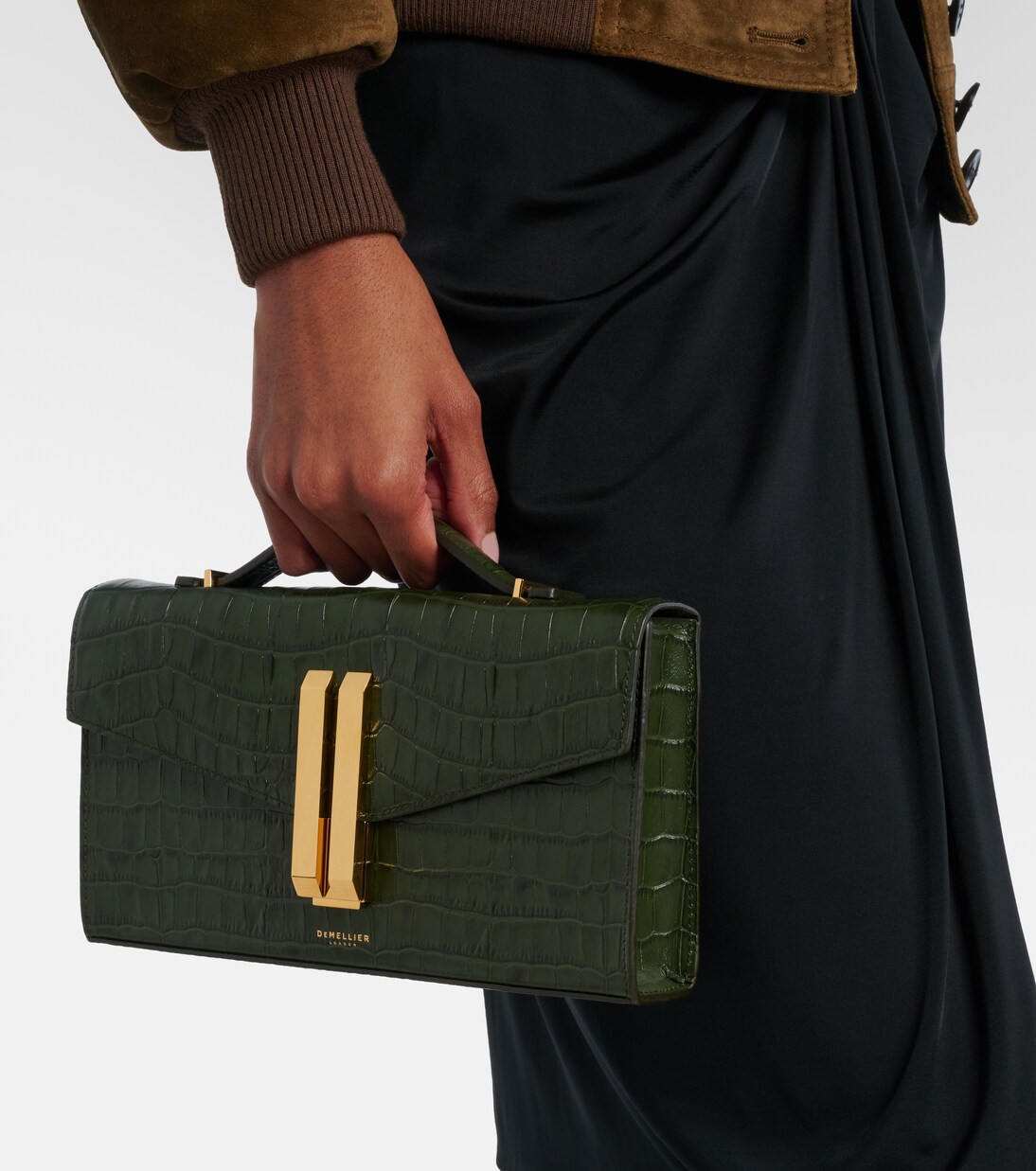 Vancouver croc-effect leather clutch | DeMellier