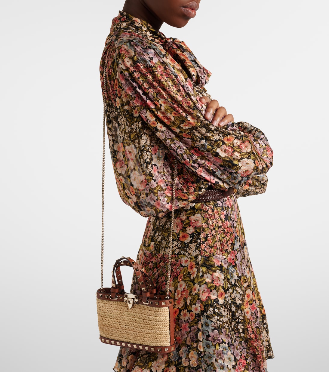 Bolso Rockstud Mini de rafia | Valentino Garavani