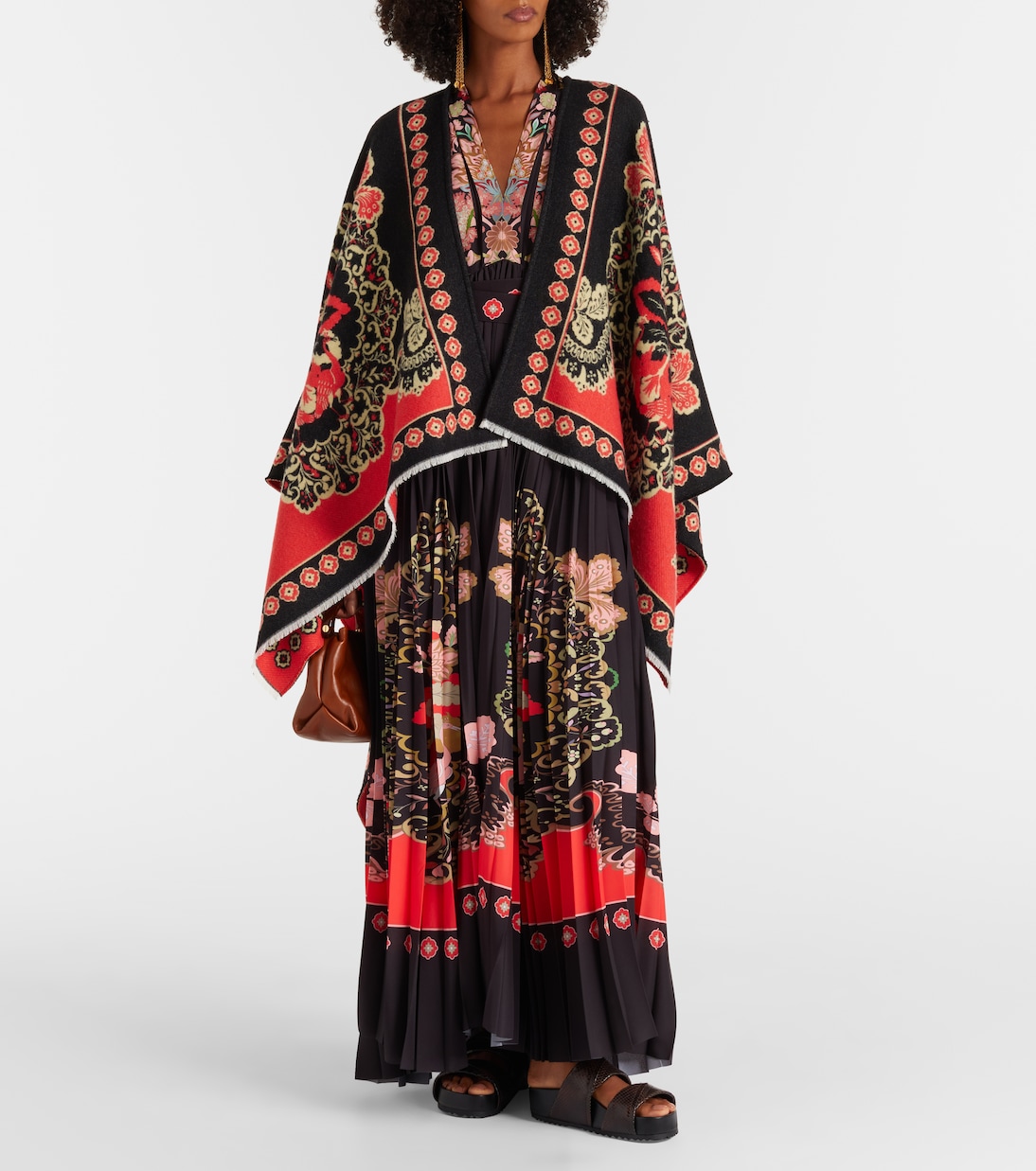 Soul printed wool and silk poncho | La DoubleJ