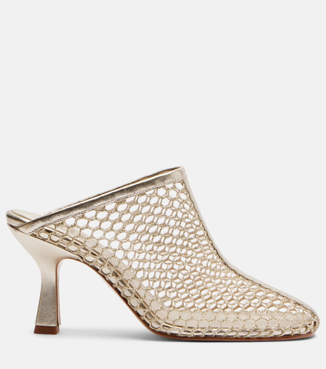 Giulia leather-trimmed fishnet mules | Souliers Martinez