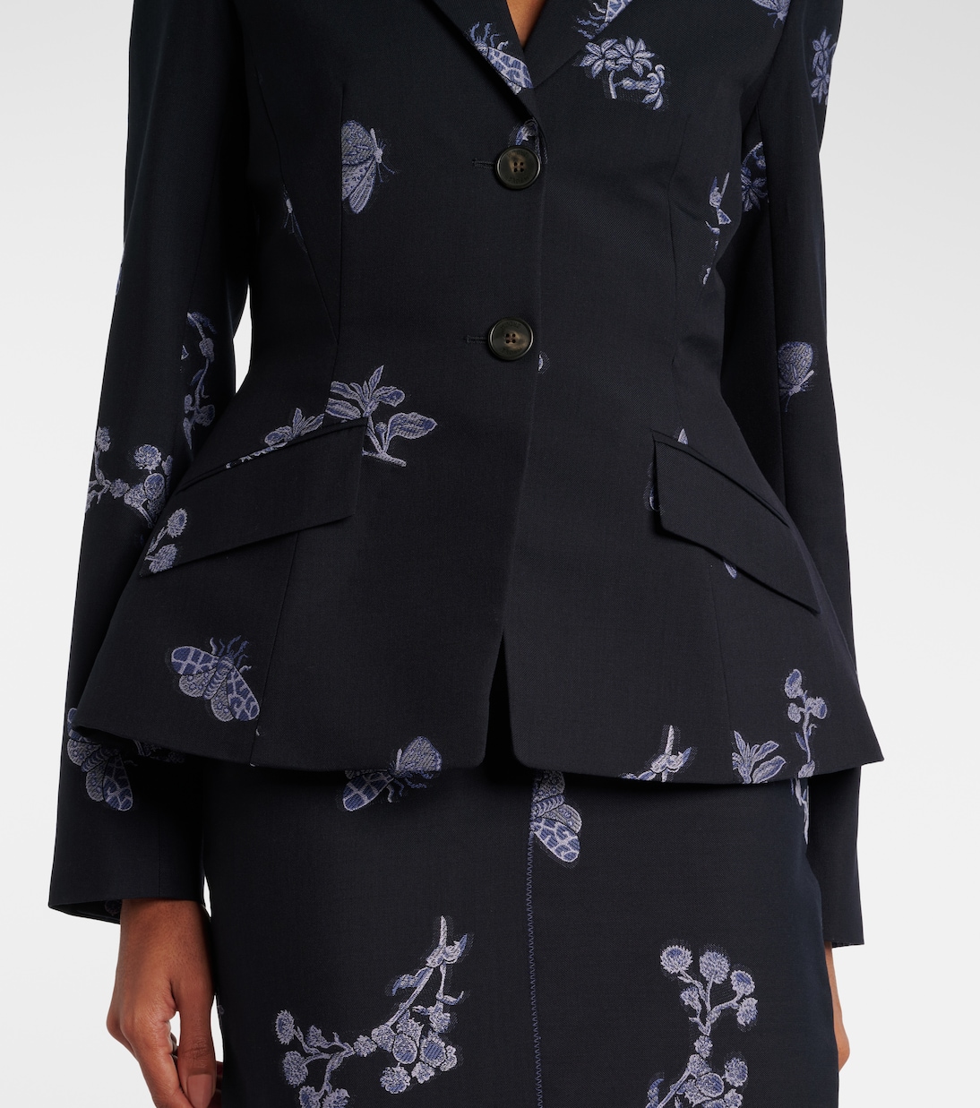 Blazer en jacquard de laine et coton | Erdem