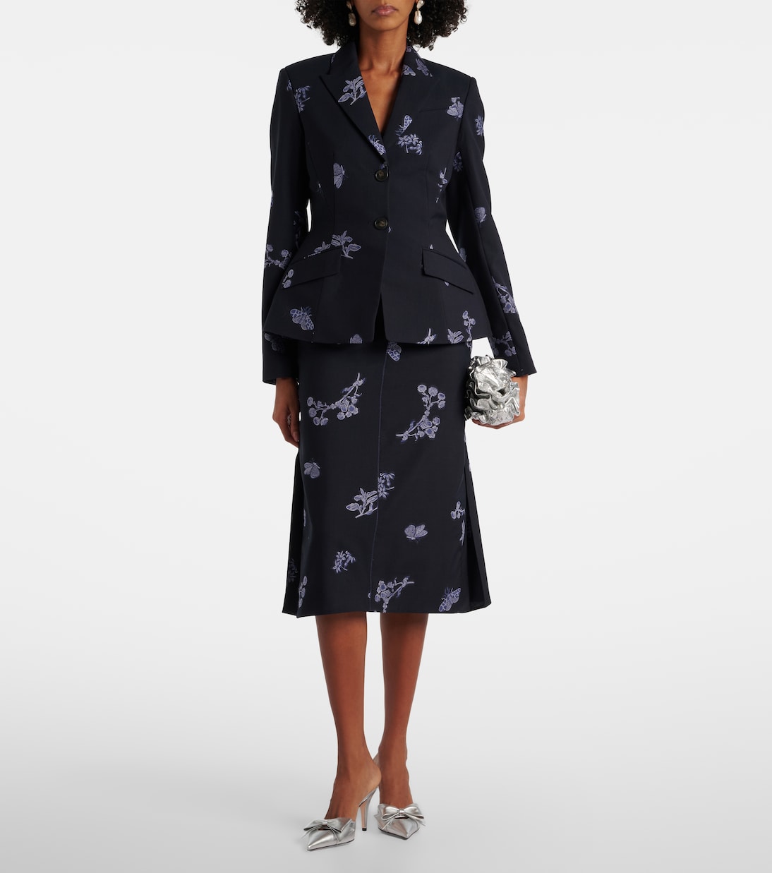 Blazer en jacquard de laine et coton | Erdem