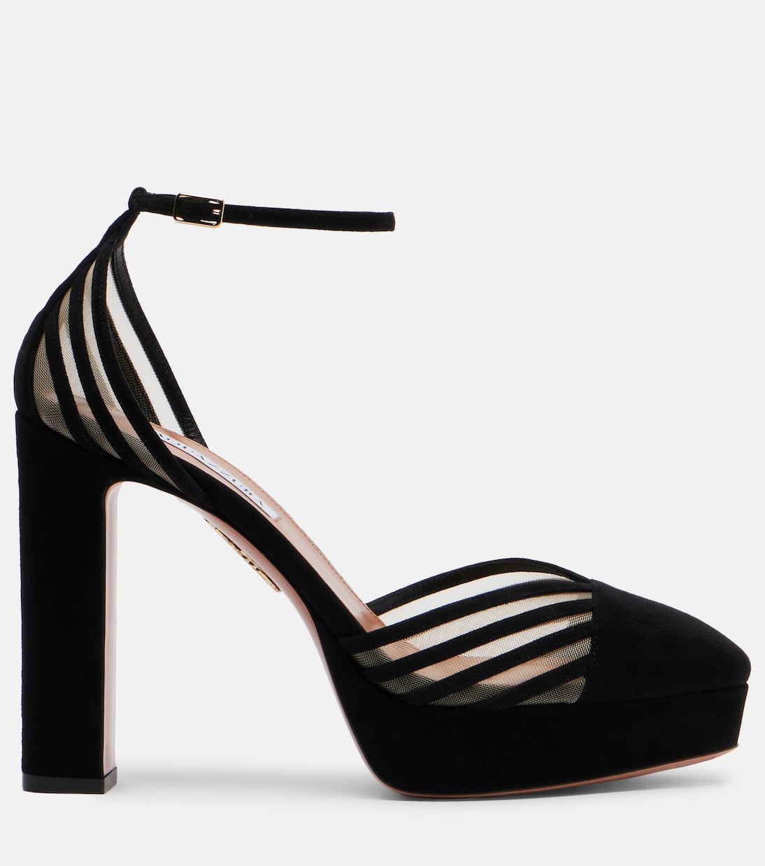 Escarpins Alana à plateau en daim et résille | Aquazzura