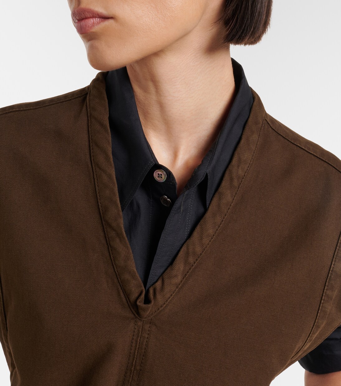 Belted cotton twill top | Lemaire