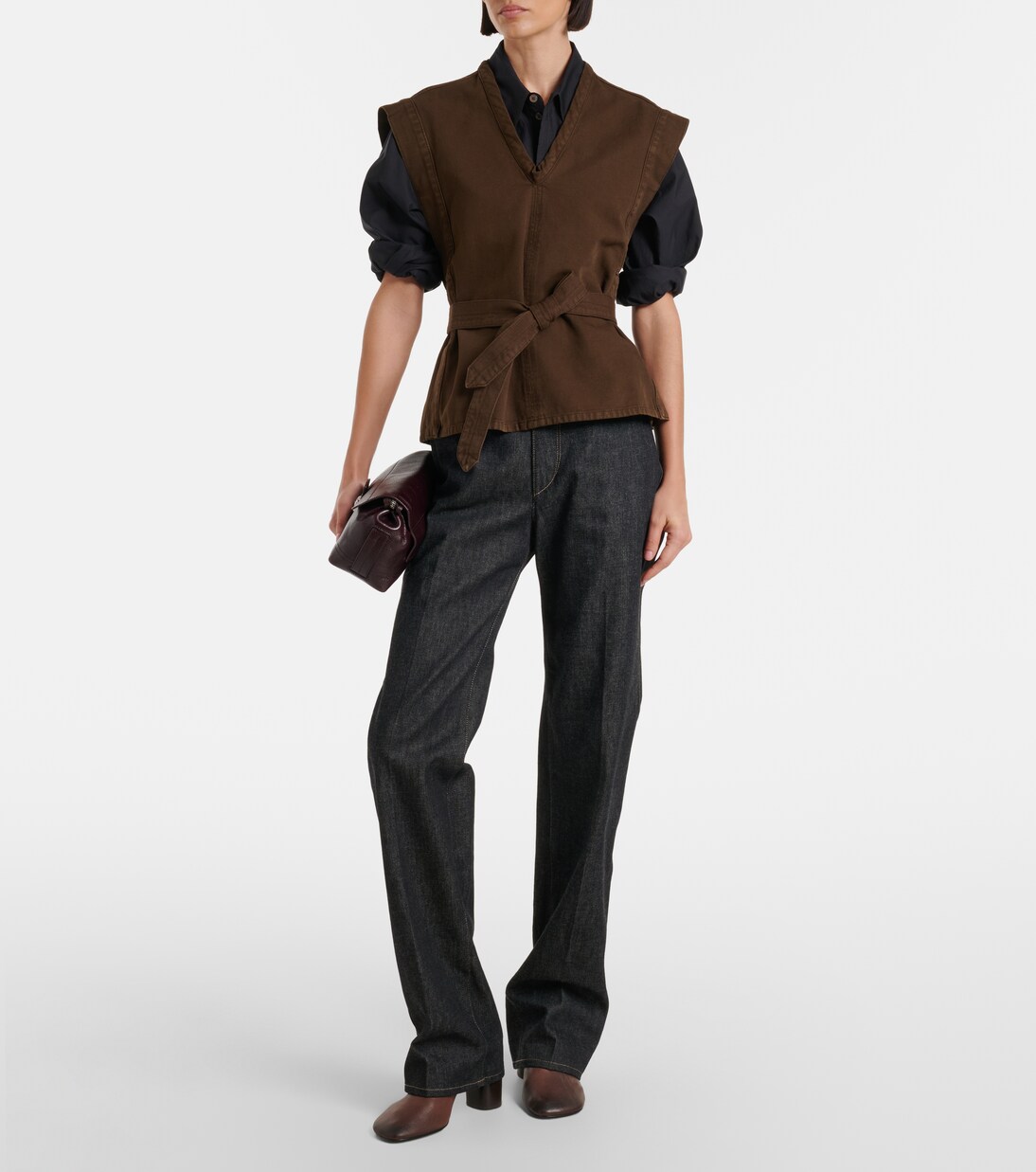 Belted cotton twill top | Lemaire