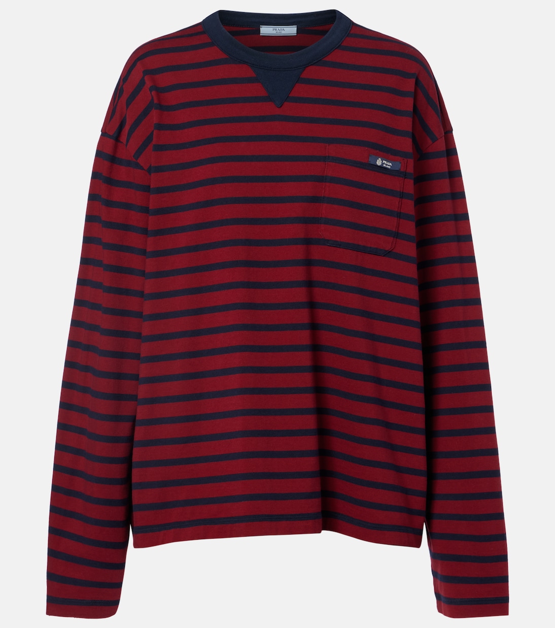 Striped cotton jersey top | Prada