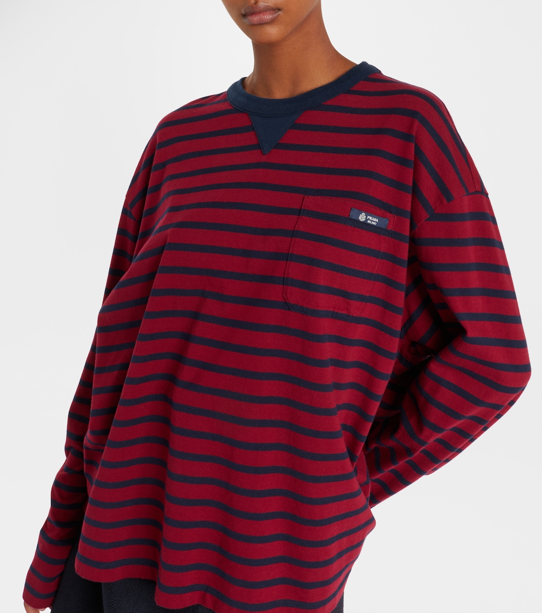 Striped cotton jersey top | Prada