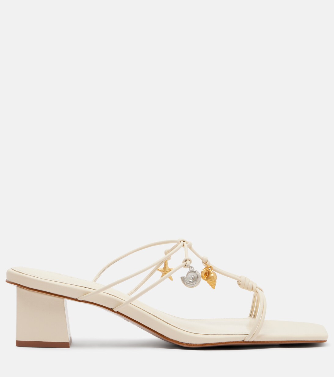 Embellished leather mules | Farm Rio