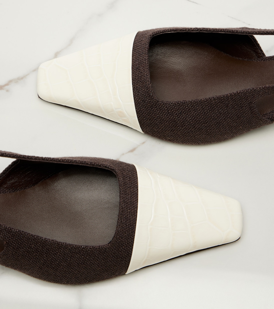 Escarpins slingback en toile et cuir | Tod's