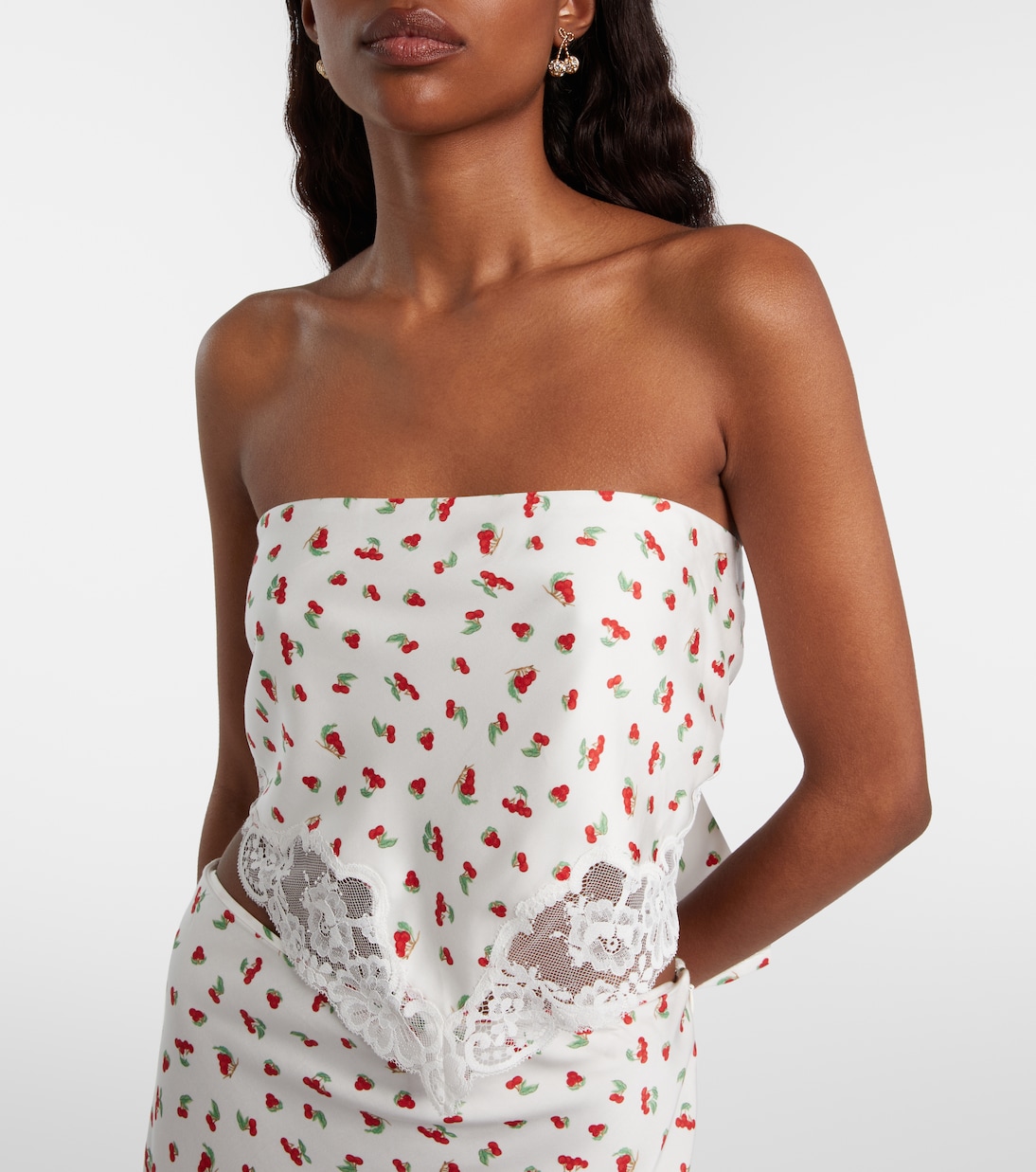 Fae lace-trimmed printed top | Posse