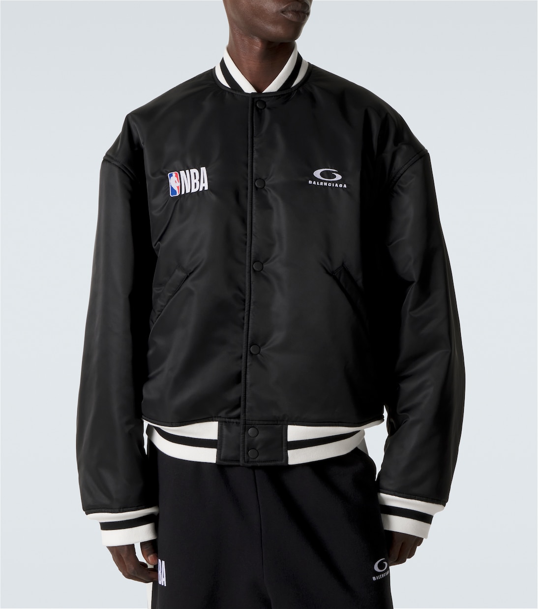 x NBA logo satin bomber jacket | Balenciaga