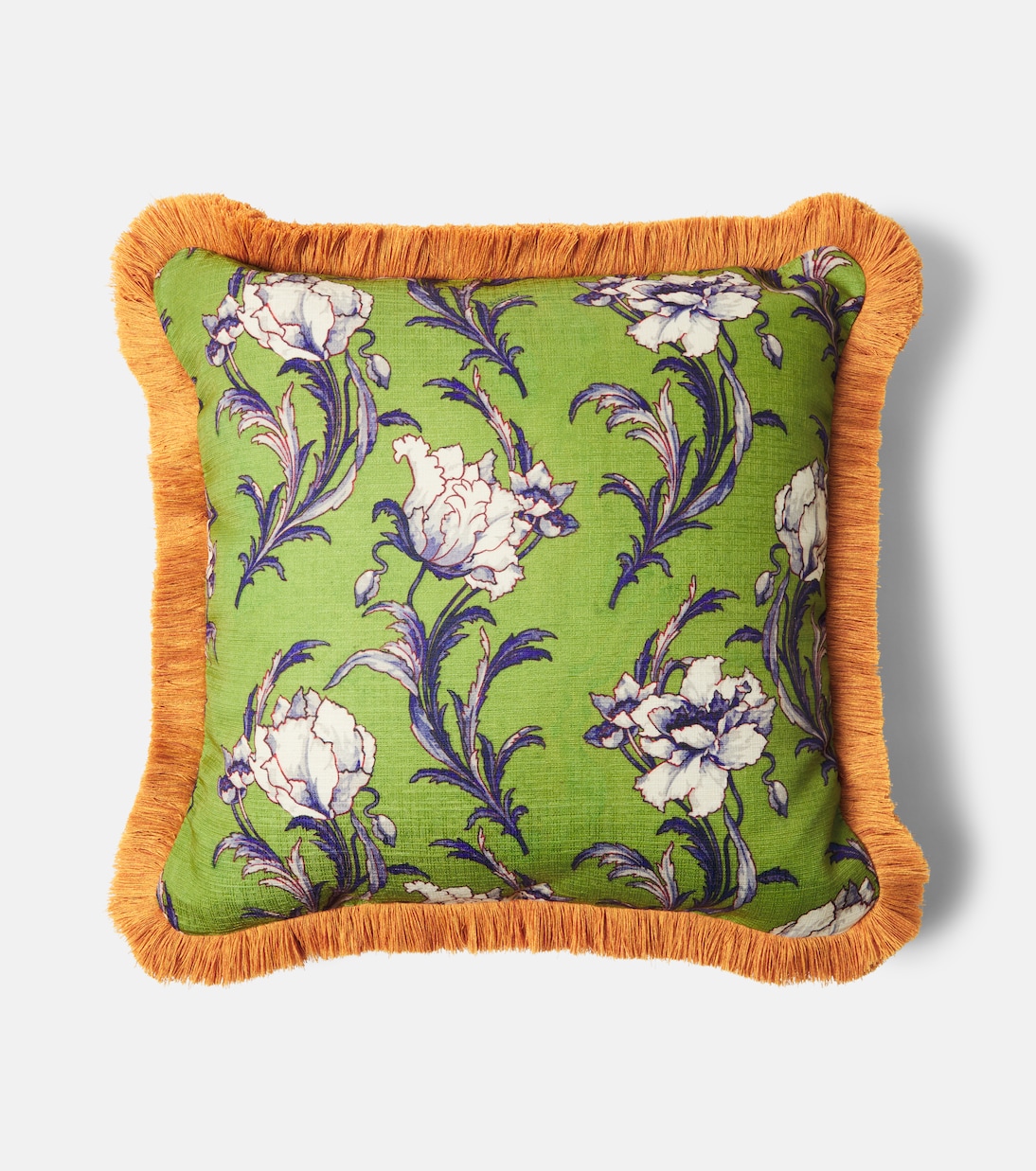 Cojín Nymph Bloom floral con flecos | La DoubleJ