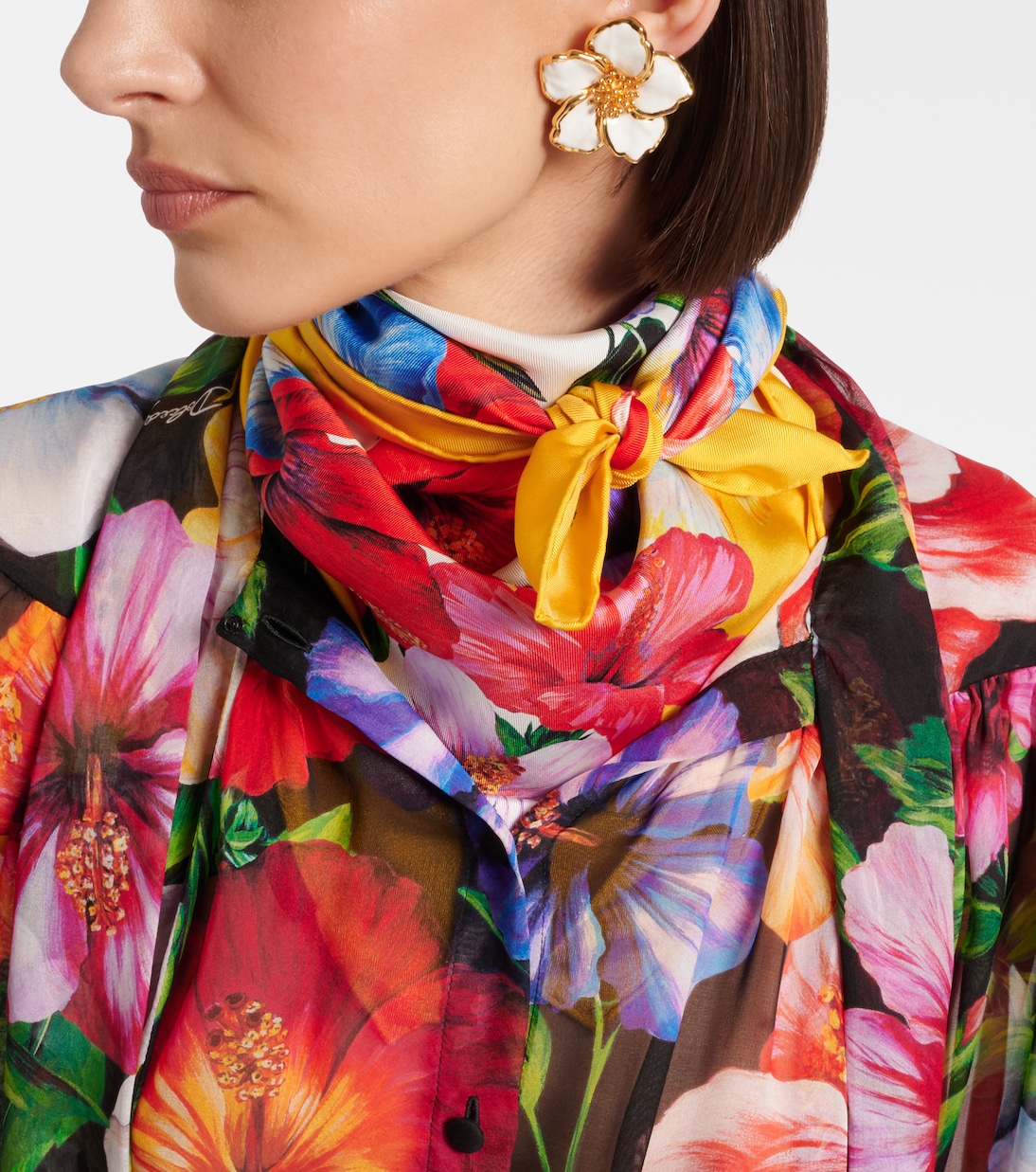 花卉真丝斜纹布围巾 | Dolce&Gabbana