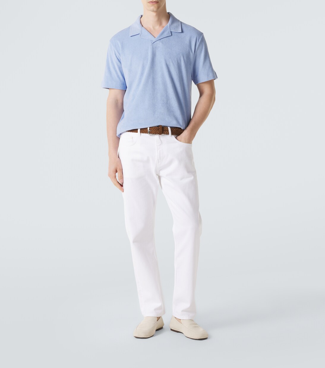 Cotton terry polo shirt | Sunspel