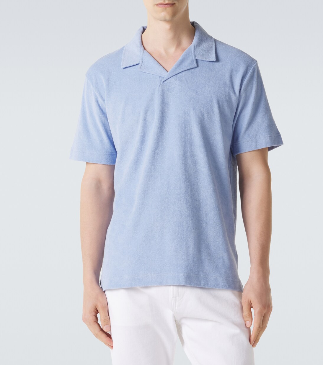 Cotton terry polo shirt | Sunspel
