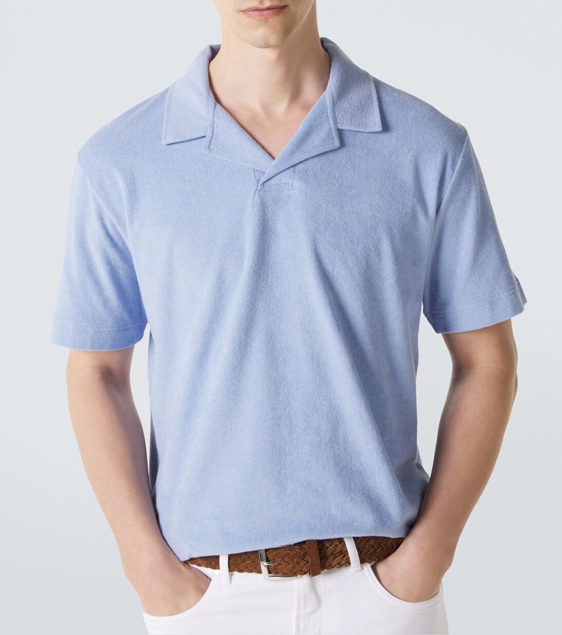Cotton terry polo shirt | Sunspel