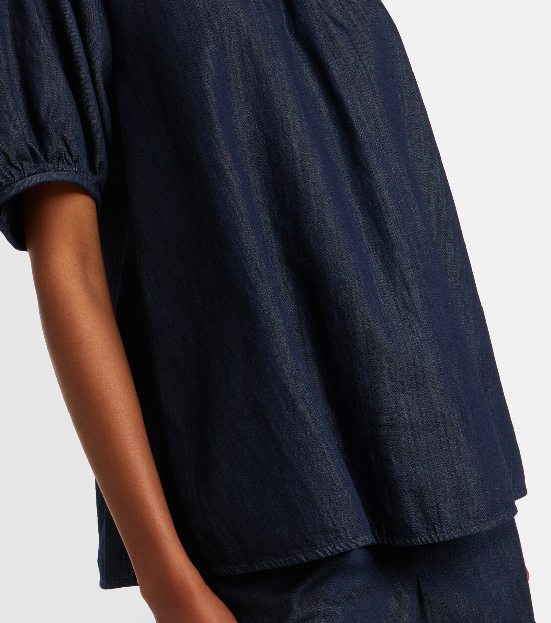 Embellished ruffled denim blouse | 'S Max Mara
