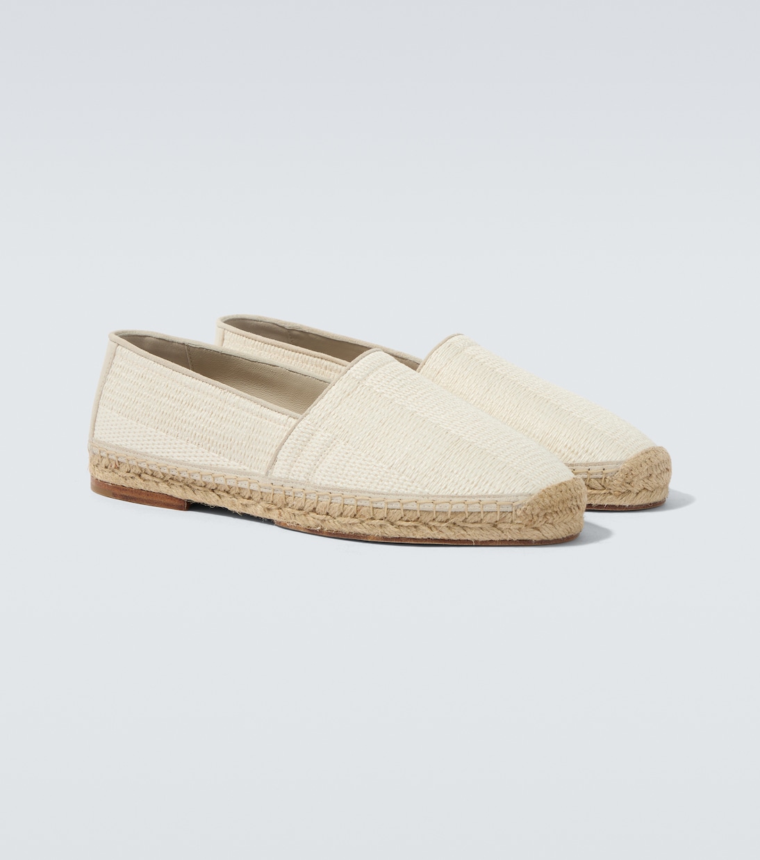 Suede-trimmed woven espadrilles | Brunello Cucinelli