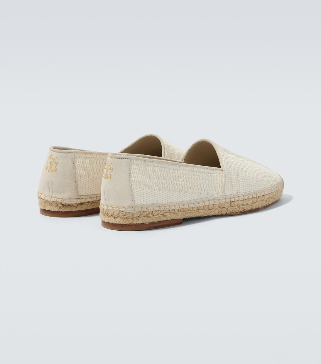 Suede-trimmed woven espadrilles | Brunello Cucinelli