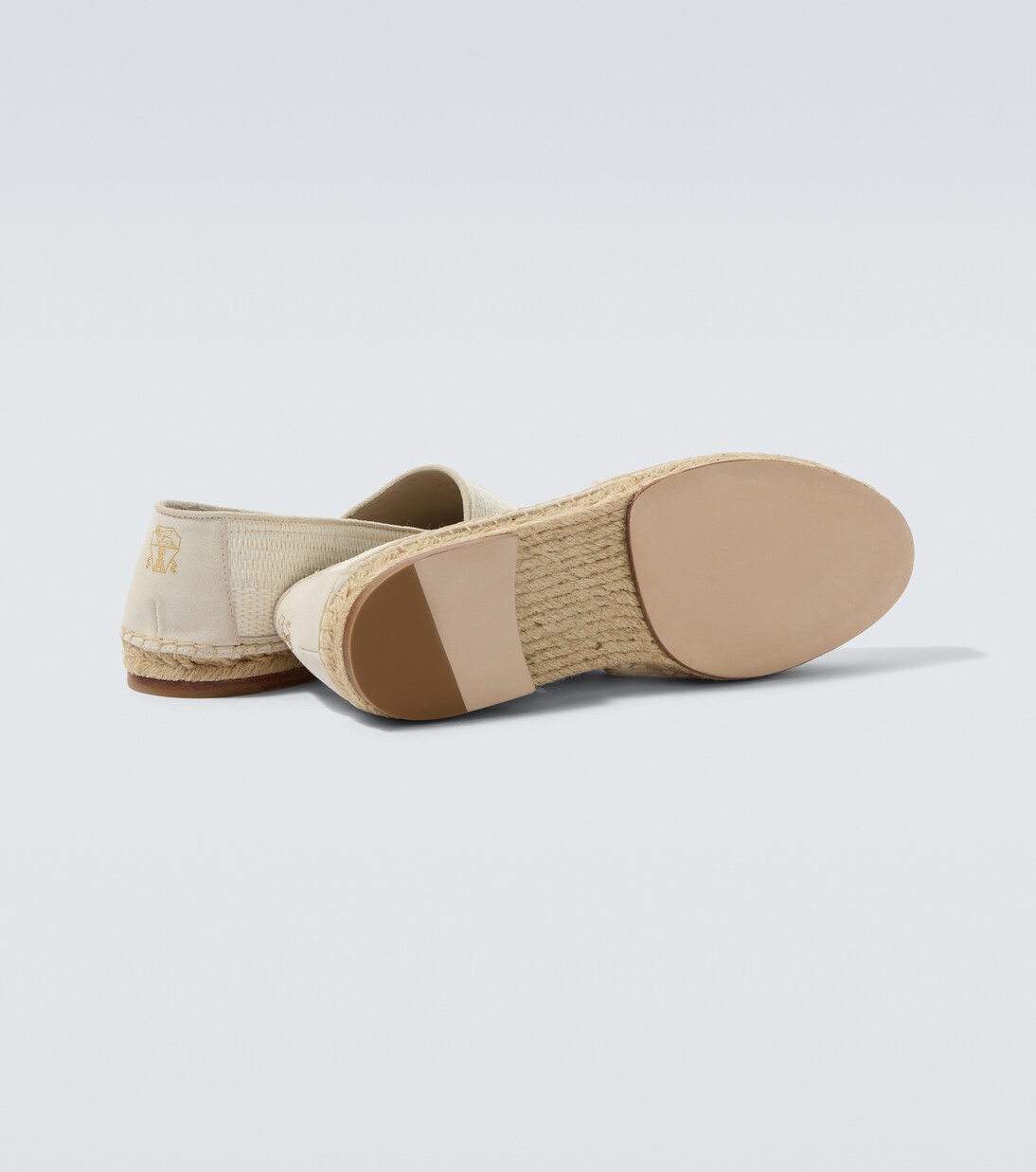 Suede-trimmed woven espadrilles | Brunello Cucinelli