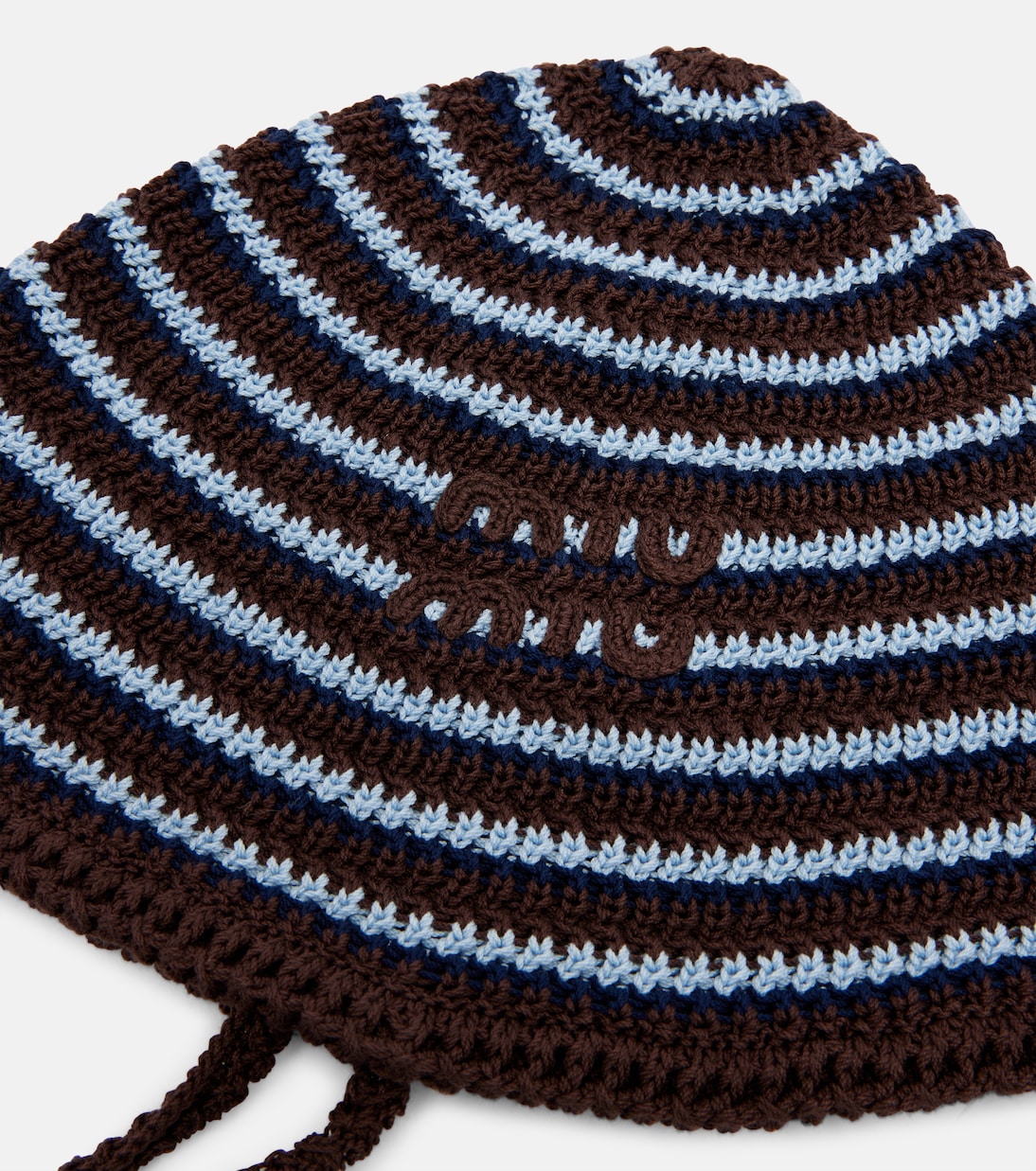 Gorro de punto de algodón a rayas | Miu Miu
