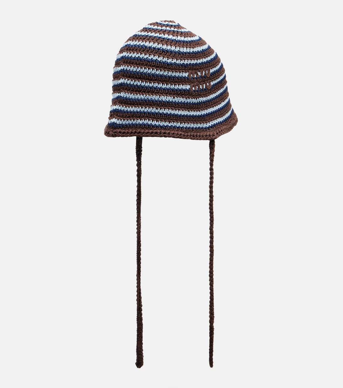 Gorro de punto de algodón a rayas | Miu Miu