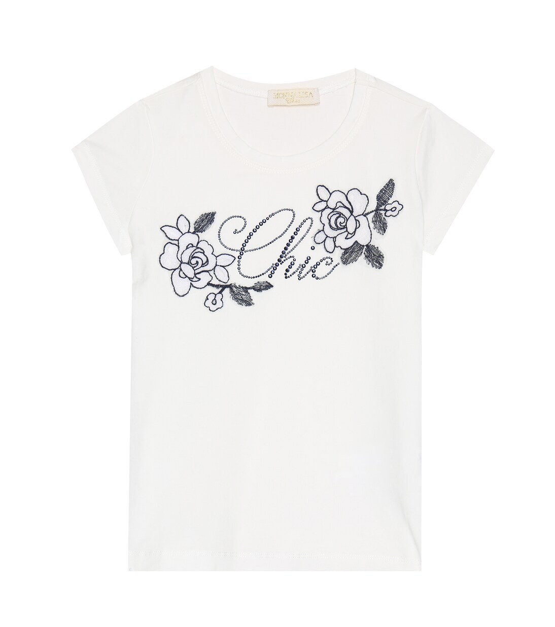 Embellished stretch-cotton T-shirt | Monnalisa