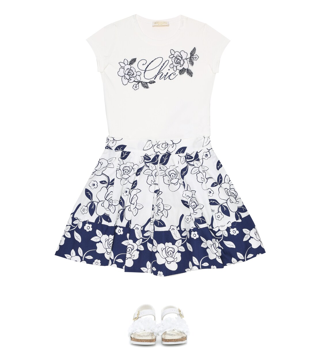 Embellished stretch-cotton T-shirt | Monnalisa