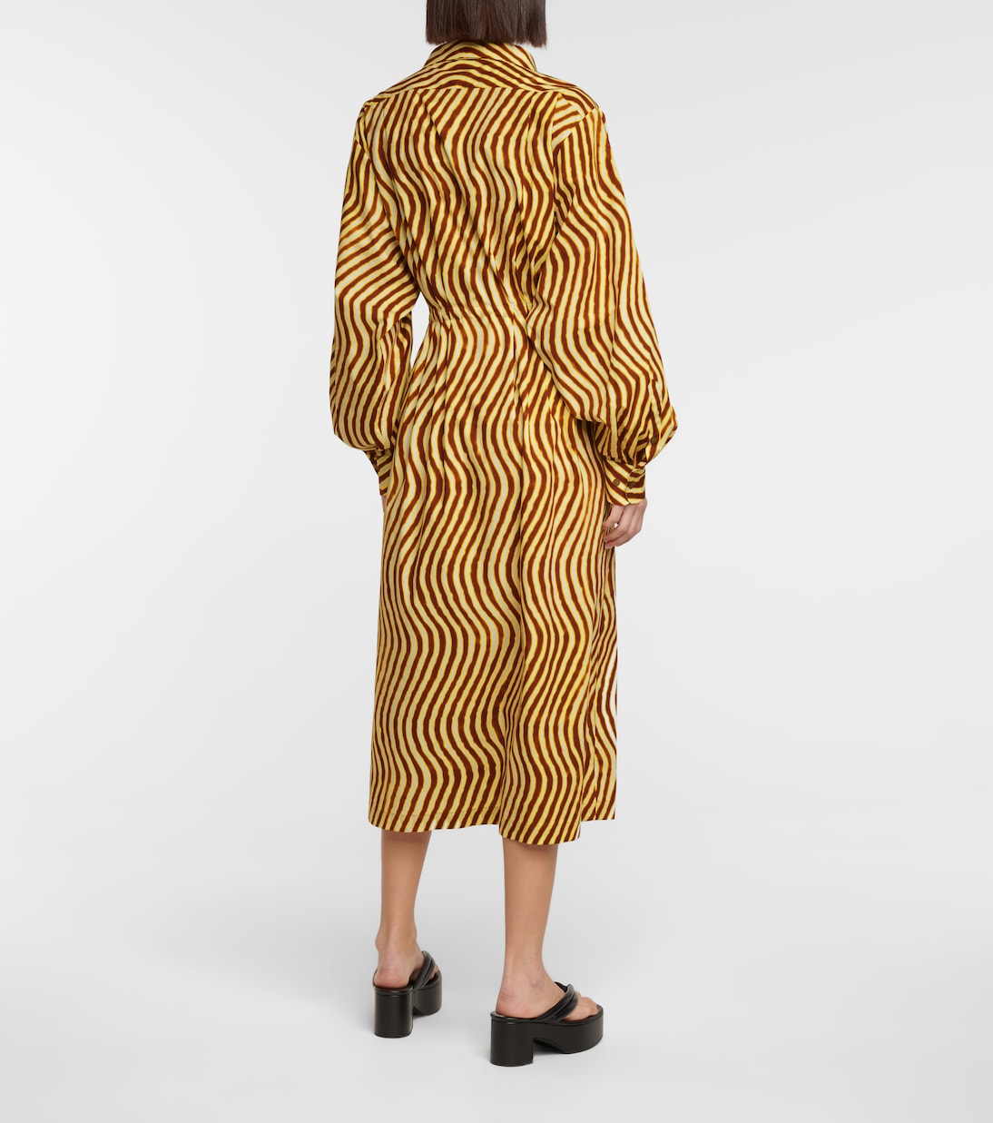 Robe midi imprimée en coton | Dries Van Noten
