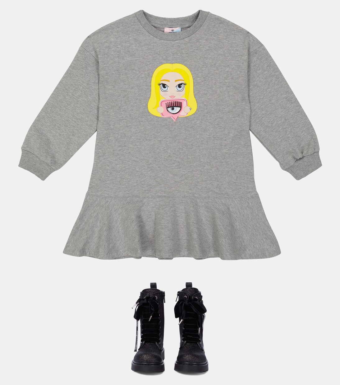 x Chiara Ferragni Mascotte stretch-cotton dress | Monnalisa