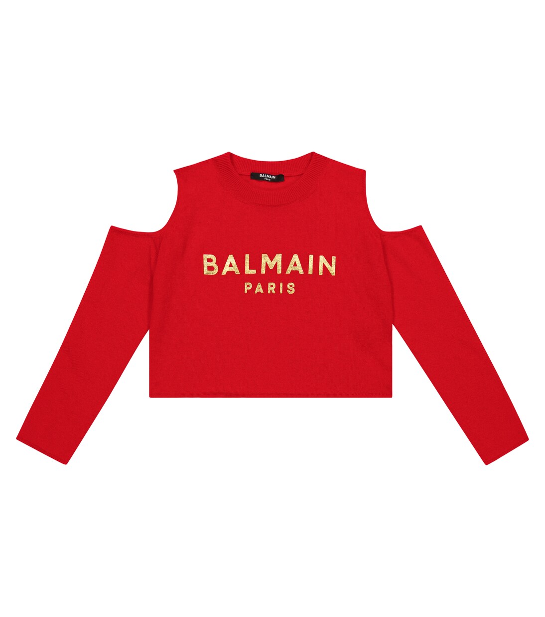 Logo virgin wool crop top | Balmain Kids